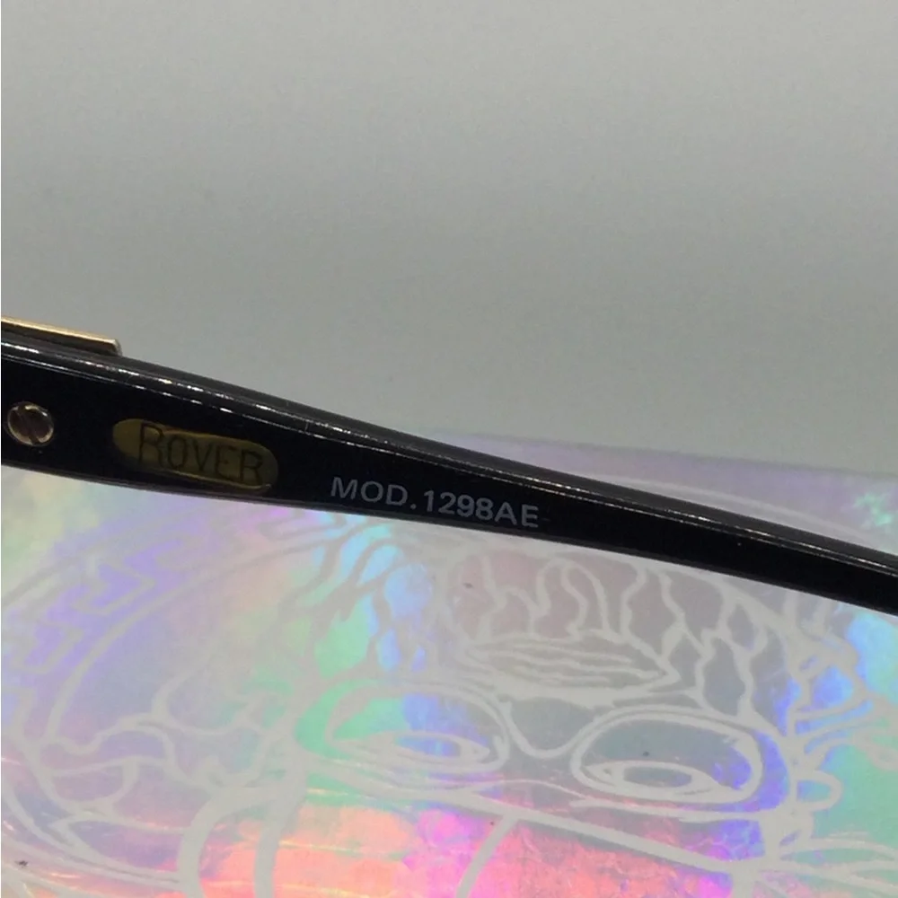 Black Square Sunglasses with Gold Accents